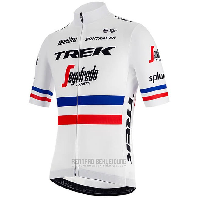 2018 Fahrradbekleidung Trek Segafredo Champion Frankreich Trikot Kurzarm und Tragerhose